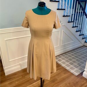 Talbots Tan Midi Italian Flannel A-line Dress 8